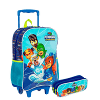Kit  Mochilete e Estojo 2 Compartimentos Pj Masks M Power Heroes - Colorido