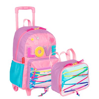 Kit  Mochilete Grande e Lancheira Pequena X Colors Girls - Colorido