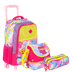 Kit  Mochilete Grande mais Lancheira Grande e Estojo 2 Compartimentos Sestini X Good Vibes - Colorido
