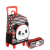 Kit  Mochilete Média e Estojo 2 Compartimentos Sestini Kids X Panda 4 - Colorido
