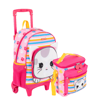 Kit  Mochilete Média e Lancheira Especial Sestini Kids X Cat 4 - Colorido