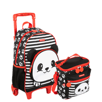 Kit  Mochilete Média e Lancheira Especial Sestini Kids X Panda 4 - Colorido