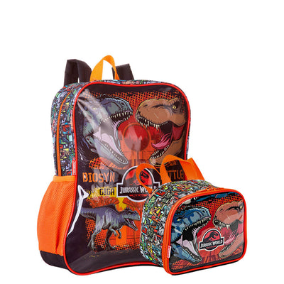 Kit Mochila Grande e Lancheira Pequena Jurassic M Batle - Colorido