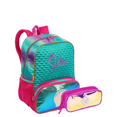 Kit Mochila Grande e Estojo 2 Compartimentos Sestini X Mermaid 2 - Colorido