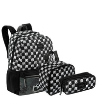 Kit Mochila Grande mais Lancheira Pequena e Estojo 2 Compartimentos Sestini M Plus Skate - Colorido