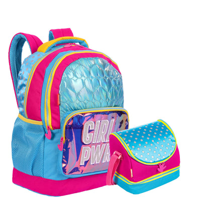 Kit Mochila Grande e Lancheira Especial Sestini Y Neon - Colorido