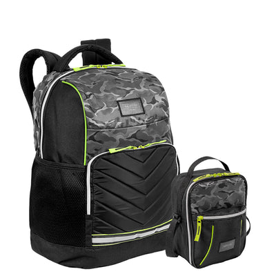 Kit Mochila Grande e Lancheira Especial Sestini Y Camuflado - Colorido