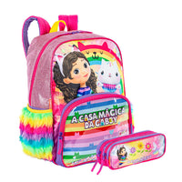 Kit Mochila Grande e Estojo 2 Compartimentos Gabby Y - Colorido