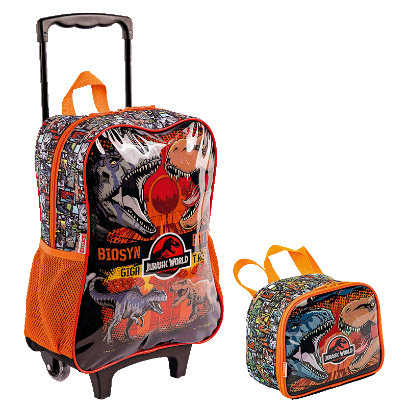 Kit Mochilete Grande e Lancheira Pequena Jurassic Battle - Colorido