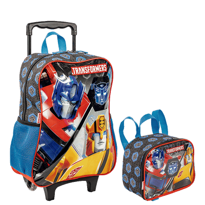 Kit Mochilete Grande e Lancheira Pequena Transformers Cybertron - Colorido