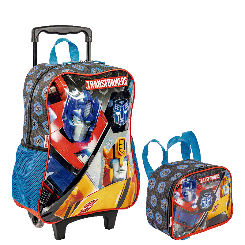 Kit Mochilete Grande e Lancheira Pequena Transformers Cybertron - Colorido