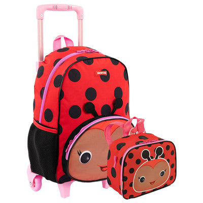 Kit Mochilete Média e Lancheira Pequena Sestini Kids X Joaninha - Colorido