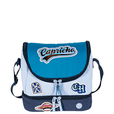 Lancheira 2 Compartimentos Capricho Class Cosmic Patches - Azul