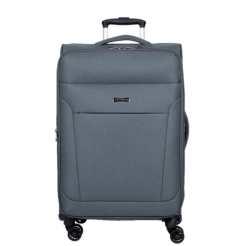 Mala de Viagem Grande Sestini Ultralight Plus com Rodas duplas 360°, Zíper Expansível e Cadeado TSA - Cinza