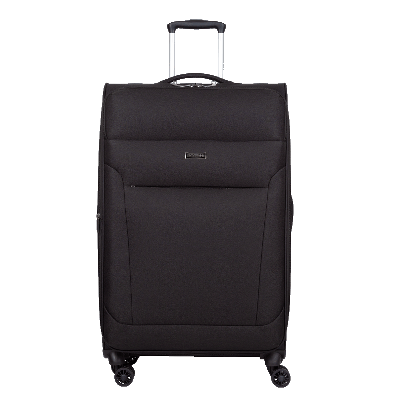 Mala de Viagem Grande Sestini Ultralight Plus com Rodas duplas 360°, Zíper Expansível e Cadeado TSA - Preto