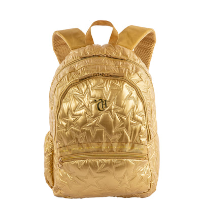Mochila 2 Compartimentos Capricho Estrelas - Dourado