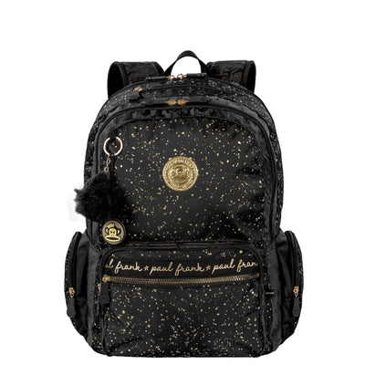 Mochila 2 Compartimentos  Paul Frank Styles - Black N Gold