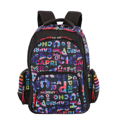 Mochila Grande 2 Compartimentos Capricho Party - Preto