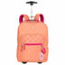 Kit  Mochila Carrinho 2 Compartimentos mais Lancheira com Bolso Frontal e Estojo 3 Compartimentos Sestini Lover - Coral