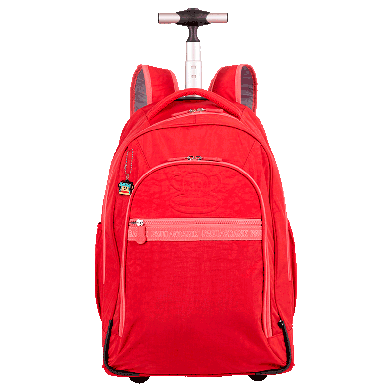 Mochila Carrinho 2 Compartimentos Paul Frank Classics Vermelho - Cereja