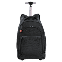 Mochila Carrinho 2 Compartimentos Paul Frank Classics - Preto