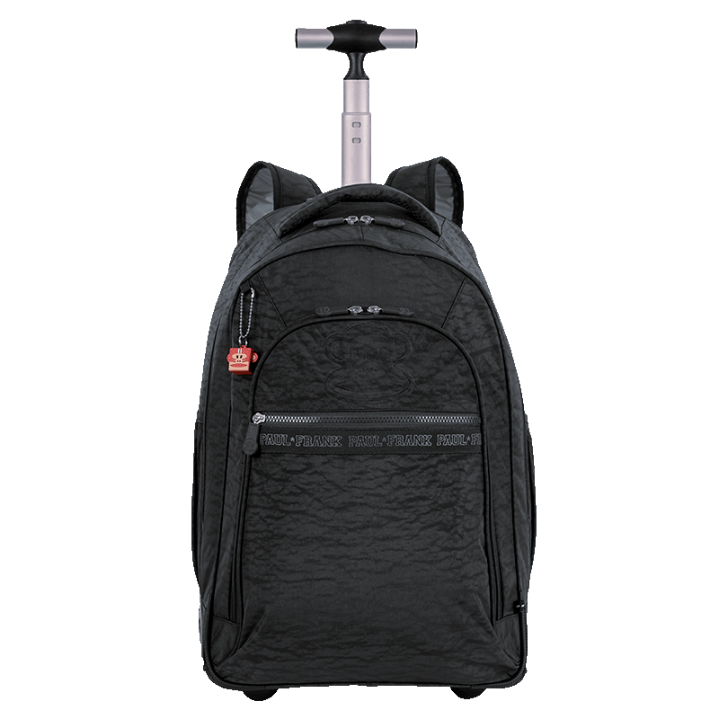 Mochila Carrinho 2 Compartimentos Paul Frank Classics - Preto
