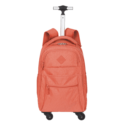 Mochila Carrinho 4 Rodas Sestini Rolling Grande Crinkle Laranja - Apricot