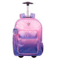 Mochila Carrinho Capricho Paetê - Rosa com Lilás