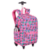 Mochila Carrinho Externo Capricho Student School - Rosa Claro