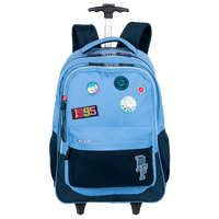 Mochila Carrinho Externo Paul Frank Casual Patches - Azul