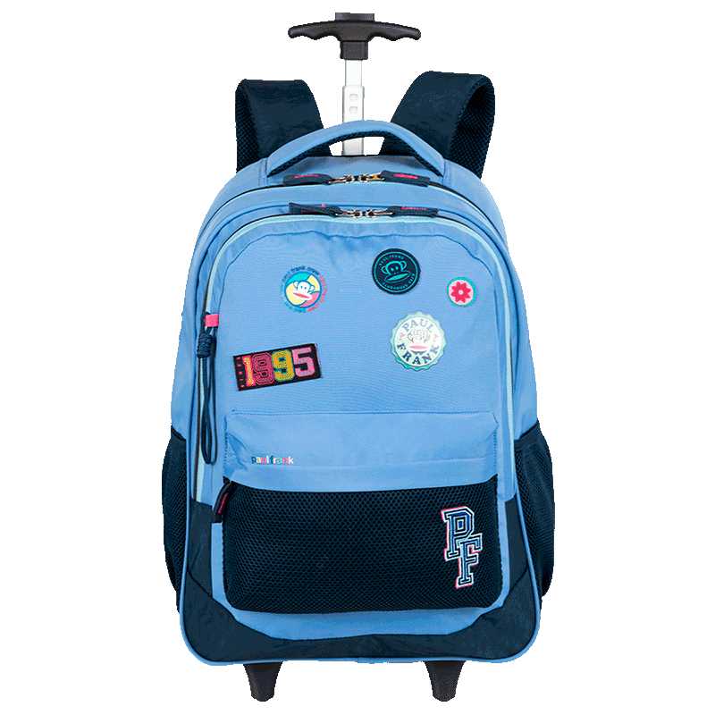 Mochila Carrinho Externo Paul Frank Casual Patches - Azul