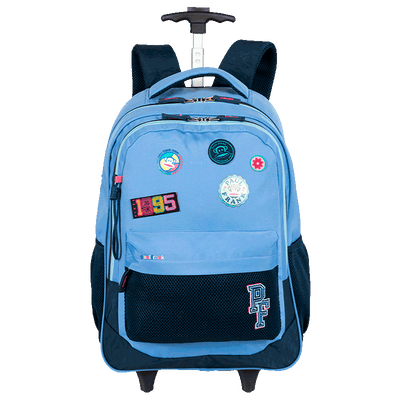 Mochila Carrinho Externo Paul Frank Casual Patches - Azul