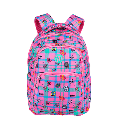 Mochila Grande 2 Compartimentos Capricho Student School - Rosa Claro