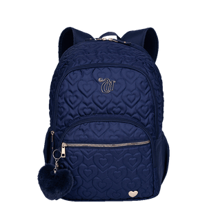 Mochila Grande 2 Compartimentos Capricho Crush Azul Marinho
