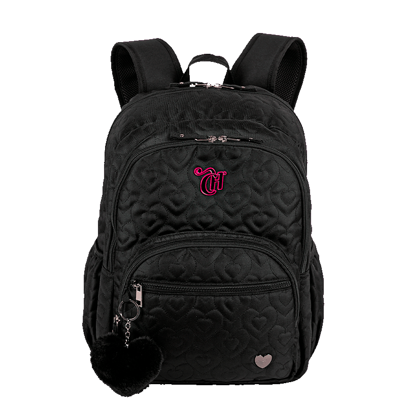Mochila Grande 2 Compartimentos Capricho Crush - Preto