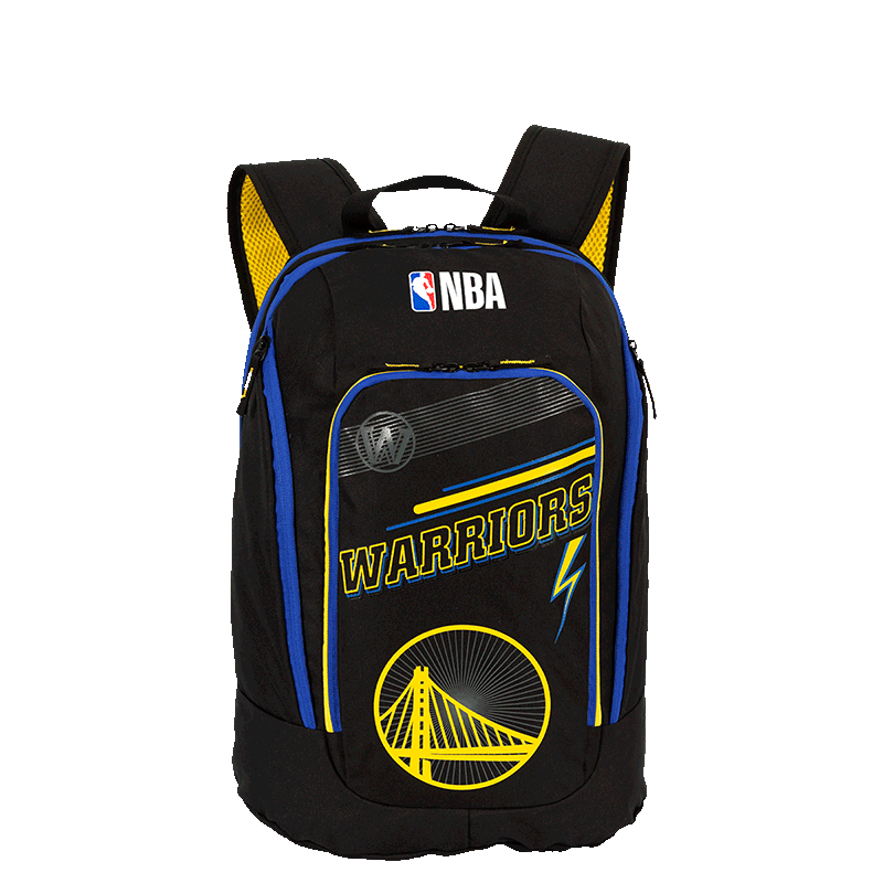 Mochila Grande 2 Compartimentos NBA Legend Golden State - Preto e Azul
