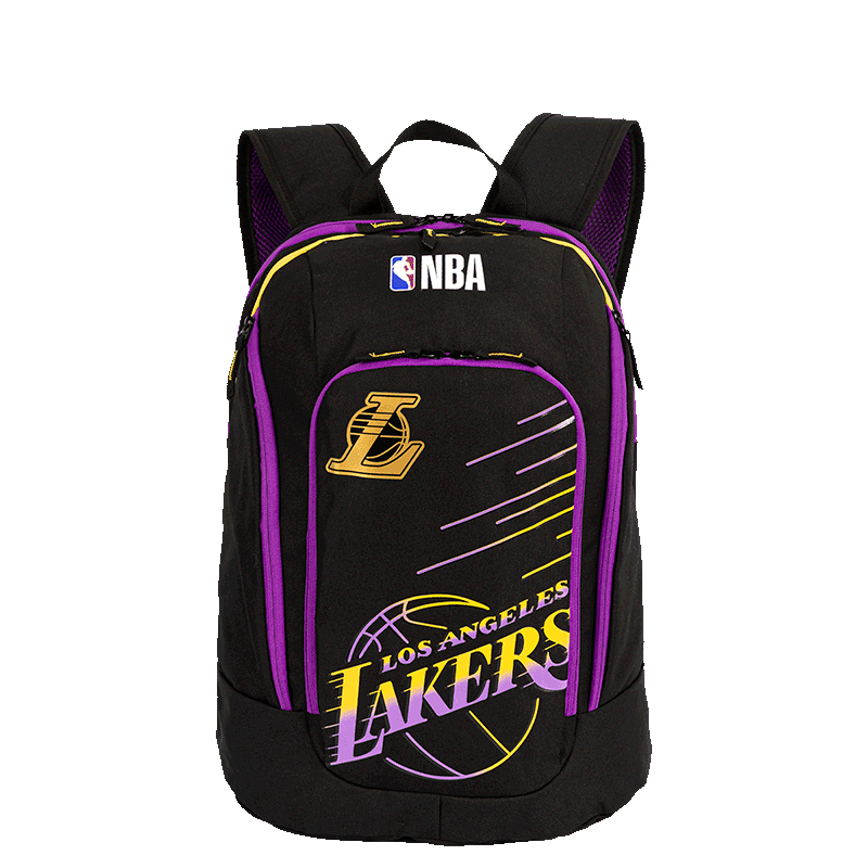 Mochila Grande 2 Compartimentos NBA Legend Lakers - Preto e Roxo