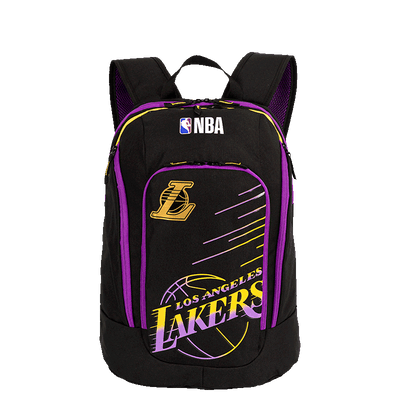 Mochila Grande 2 Compartimentos NBA Legend Lakers - Preto e Roxo