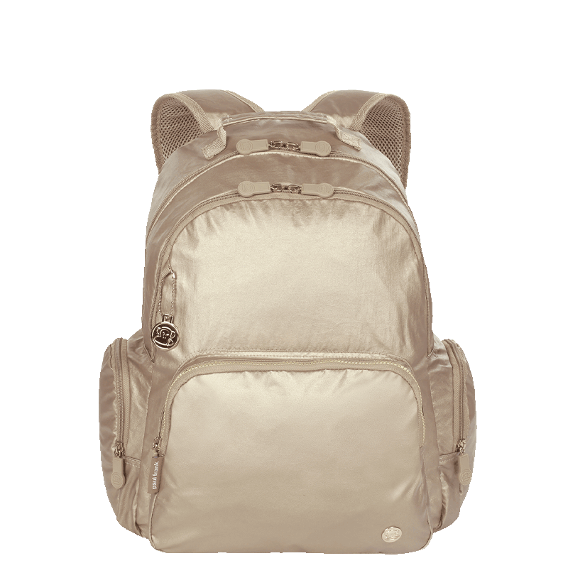 Mochila Grande 2 Compartimentos Paul Frank Bege - Light Gold