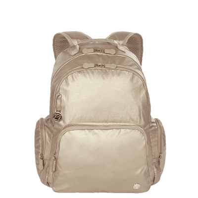 Mochila Grande 2 Compartimentos Paul Frank Bege - Light Gold
