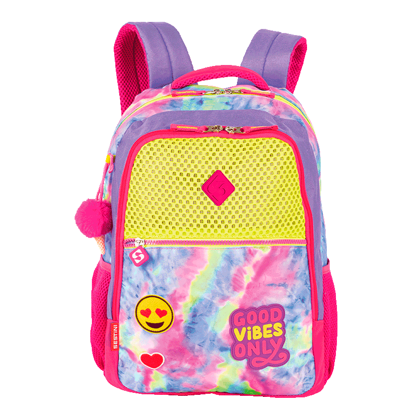 Mochila Grande Sestini Good Vibes - Colorido