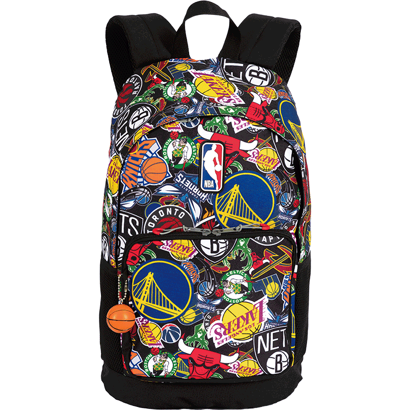 Mochila Grande NBA Begins Logos - Preto