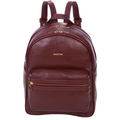 Mochila Grande Sestini Skin Marrom - Pinhão