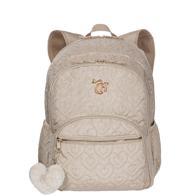 Mochila Grande 2 Compartimentos Capricho Crush Dourado