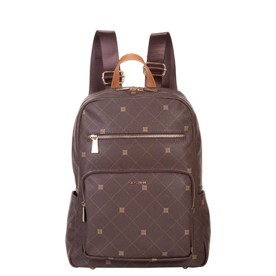 Mochila Média Sestini Monograma - Marrom