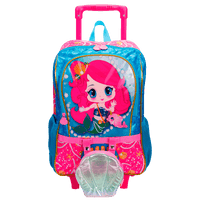 Mochila de Rodinhas Grande com Bolsa Sestini Y Anime - Colorido