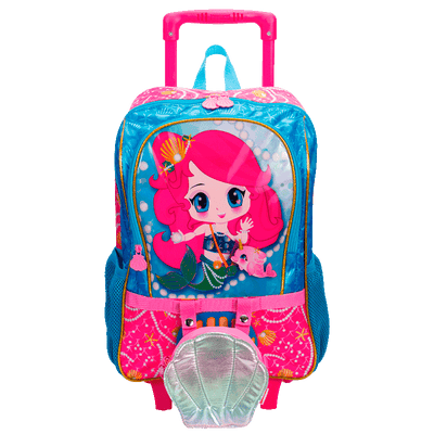 Mochila de Rodinhas Grande com Bolsa Sestini Y Anime - Colorido