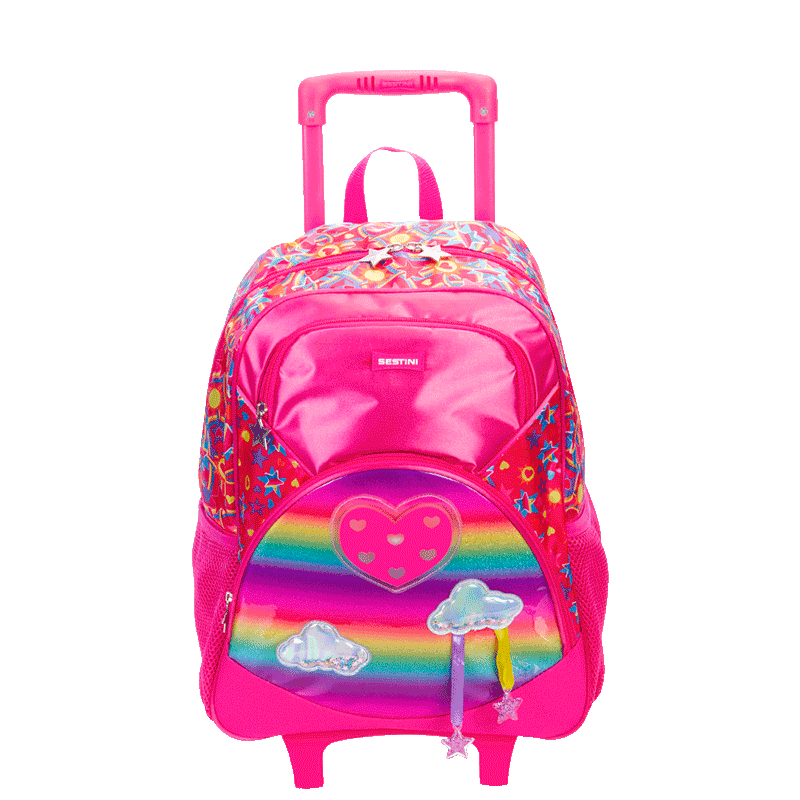 Mochila de Rodinha Grande Sestini Y Pink - Colorido