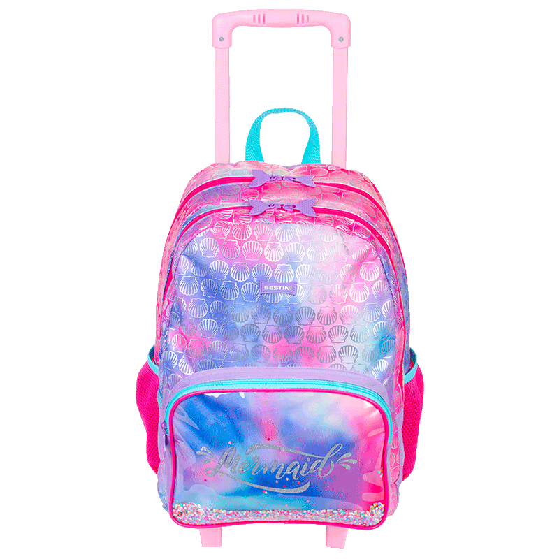 Mochila de Rodinhas Grande Sestini X Mermaid - Colorido