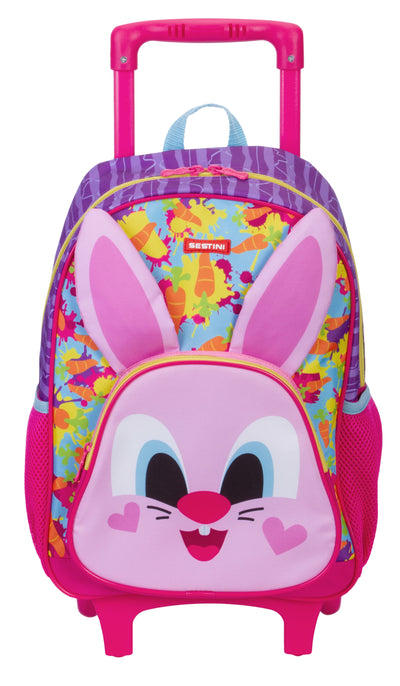Mochila de Rodinha Média Sestini Kids X Coelho - Colorido
